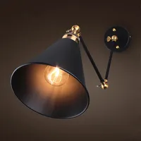 Muurlamp Amerikaanse Retro Zwarte Rocker El Bedroom Nachtkastje Restaurant Smeedijzeren Vintage Lichten Industriële lampen
