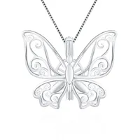 CLUCI Real 925 Naszyjnik ślubny Biżuteria Elegancki Charms w kształcie motyla Wisiorek Silver 925 Pearl Locket SC194SB