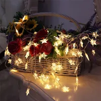 1.5m 3m 6m LED enciende enciende la guirnalda de hadas de la estrella para la fiesta de la boda Holiday Holiday Lighting Decoration Strings