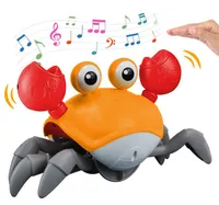 赤ちゃんクロールカニの音楽のおもちゃ、幼児の電子ライトアップクロール玩具で自動的に障害物、男の子の女の子による赤ちゃんの贈り物