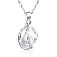 8mm Valentine Lantern Jewelry Natural Freshwater Pearl Colgante Sterling Silver Collar Clavícula Mujer Regalo de boda