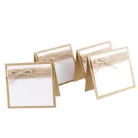 10 Vit och brun Vintage Wedding Guest Party Name Places Cards Table Mark Y0224