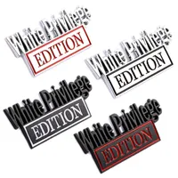 2022 Nowy White Privilege Edition Car Plastic Sticker Decoration 4 Style DHL Darmowa dostawa