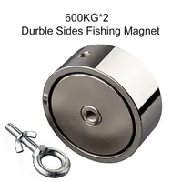 1PC 600KG 2Sides N35 Neodymium Permanent Magnet Ring Bigger Power Magnet Salvage Magnets Fishing Strong Magnetic Material