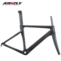 Airwolf Aero Carbon Fiber Road Bike Frame Fork Seatspost Cykel Frameset Track Bikes Ramar 700 * 23c V Broms 48 51 54 56cm 2 års garanti