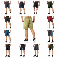 Designer men lu short pants elastic waist lulu sport quick-drying running quarter leisure fitness mens yoga sports shorts knee length track pocket sweatpants f5uJ#