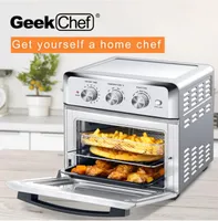 Оптовые Оборудование для обработки пищевых продуктов Geekef Chef Air Fryer Tootaster 19QT Countertop Духовка Лезвия без масла, сковорода 4 из нержавеющей стали 1500W