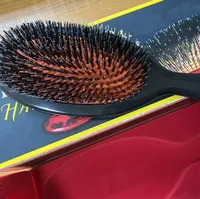 Marka Tasarlanmış BN2 Cep Kıl ve Naylon Saç Fırçası Yumuşak Yastık Üstün Sınıf Domuzu Bristles Tarak Hediye Kutusu ile