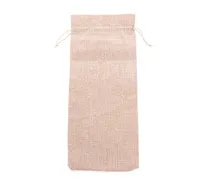 2022 Jute Wine Bottle Bags 16cmX36cm Champagne Covers Linen Drawstring Christmas Wedding Party Gift Pouches Packaging