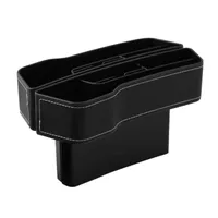 Car Organizer 2pcs Black Seat Gaps Multi-functional Filler Console Side Pocket With Small Cup Holder