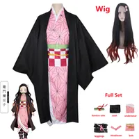 Tema costume adulto donna giappone kimono anime demone slayer kimetsu no yaiba kamado nezuko costume cosplay completo