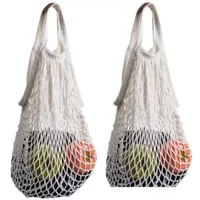 Bolsas de abarrotes de cadena de algodón reutilizables Malla Producir frutas bolsas de verduras para compras al aire libre xu