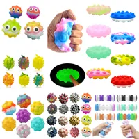 Fidget Toys 3D Push Bubble Decompression Ball Silicone Anti-Stress Sensory Squeeze squishy Toy Anxiety Relief for Kids Adults Christmas gift Wholesale