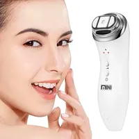 Mini Hifu Facial Massage Instruments Ultrasone LED RF Skin Care Device Face Lift Trapport Wrinkle Rimoval Ultrasound Therapi Spa Machine te koop