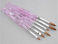 6pcs / set 2 # / 4 # / 6 # / 8 # / 10 # 12 # # 12 # Kolinsky penna pennello sable penna acrilico nail art builder design per spazzole set1