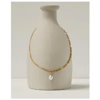 Collares colgantes Collar de perla real simple Fashion Light Wild Luxury Vintage Barroque Short Chain Mix y MAT9079202