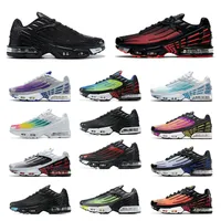 Nlke Tn Plus 3 Tuned Retro Men Women Running Shoes Radiant Red Triple Black White Max Silver Tiger Purple Air Grey Mens Sports Sneakers Trainers