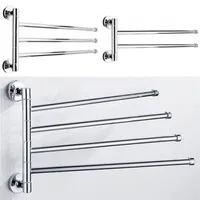 New Stainless Steel Swing Arm Towel Holder 2/3/4 Arm Wall Mounted Swivel Towel Holder Durable Fashion Bathroom Storage Hardware 698 R2