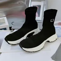 2023 High-top Thick-soled Socks Shoes For Men And Women Designer Black White Yellow Paris Sneakers