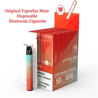 Original Vaporlax Mate Descartável E Cigarro Voto Dispositivo 500mAh Bateria 3ML Cartucho Préfico 800 Puffs Vape Pen vs Bang XXL Air Bar Switch Duo A45