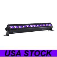 USA Stock 12 LED Luz Preta 36W UV Bar Blacklight Brilho nas equipas de festas escuras para o aniversário do Natal Fase do casamento que ilumina a pintura do corpo
