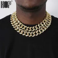 Hip Hop 1Set 20MM Full Heavy Iced Out Paved Miami Curb Cuban Chain CZ Bling Rapper Bracelet Necklaces For Men Jewelry 220121