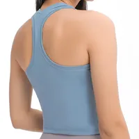 Mulheres Tanque Tops Camis Curto Sólido Cor Yoga Vest Y-shaped Voltar Absorção de Umidade Absorção Suor Wicking Gym Esporte Running Fitness Camisa