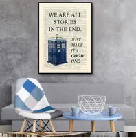 Bilder Dr. Wer Classic TV Show Poster Prints TARDIS Wir sind alle Geschichten im enden Wörterbuch Page Art Canvas Malerei Bilder
