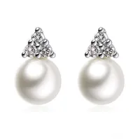 8mm / piece Süßwasserperlen Ohrring Stud Sterling Silber Engagement Perle Ohrringe für Frauen S925 Jubiläumsgeschenk