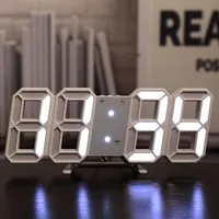 Relojes de pared Multifuncional 3D LED LED Digital Alarma de alarma USB / Botón Batería Decoración del hogar