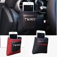 Organizator samochodu dla Twingo Clip On Air Outlet Vent Stow Tidy Storage PU Leather Torba Moneta Obudowa Telefon