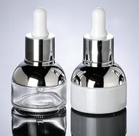 30 ml cam serum şişe inci beyaz şeffaf kozmetik esansiyel yağ ambalaj damlalıklı şişeler plastik fişli