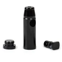 Smoking Pipes Aluminium Alloy Snuff Dispenser Portable Metal Nasal Sniffer (Black)
