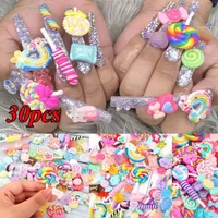 Nail Art Decorations 30 stks 3D Charms Kawaii Candy Gemengde Hars voor Acryl Tips Rhinestones Decoration Manicure Tool