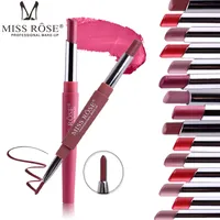Miss Rose Woman Lipstick Lip Liner Pencil Waterproof Matte Velvet Easy to Wear Automatic Rotation Multifunction Double Lips Makeup