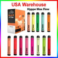USA Warehouse Hyppe Max Flow Descartável E Cigarros Pod 6,0 ​​ML 2000 Hits Vape Dispositivo Prefalcado 900mAh Starter Kit PK Air Bar Ezzy Bang XXL PLUS Infinity