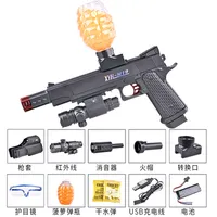 M1911 Électrique Burst Gel Automatique Gel Crystal Bomb Bullet Toy Cool Gun Pistol Handgun Blaster for Adults Boys CS Fighting Outdoor Game