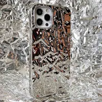 Luxury Silver Tin Foil Pliats Телефон Чехол для iPhone 13 Pro Max 11 12 Pro Max XR X XS Силиконовый Чехол для Huawei P50 P0 P0 P30 Mate40 W220226