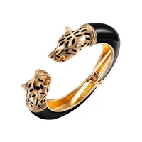 Bangle Leopard Panther Frauen Tier Armbänder Jaguar Manschette Schmuck Femme Multicolor Kristallharz Gold Party Geschenk Pulseras