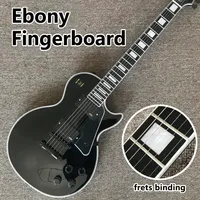 Black Electric guitar, Ebony fingerboard, Black hardware, Frets binding, Solid mahogany body electric guitar