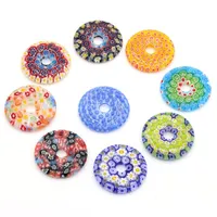 Charms Natural Stone Pendant Round Coloured Glaze Big Hole Beads Colorful Safety Buckle For Jewelry DIY Bracelet Necklace Making