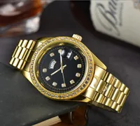 Hot Classic Luxus Uhren für Männer und Frauen Mode Beiläufige Uhr Quarz Bewegung Paar Uhren Diamant Doppelkalender Edelstahlband Reloj de Lujo
