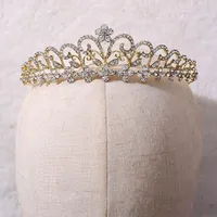 Clip per capelli Barrettes Flower Rhinestone Tiaras and Cones Gold/Silver Color Crystal Heads per Women Party Crown Hair Bride Wedding