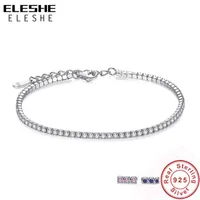 ELESHE 925 Sterling Silver Tennis Charm Bracelets For Women With Cubic Zirconia Link Chain Anti-allergy Sterling-silver-jewelry 211117