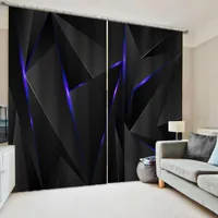 Gordijn gordijnen aangepaste 3d gordijnen voor venster home decor zwart en paars stereoscopische driehoek PO keuken moderne achtergrond cortinas