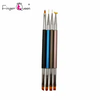Nail Art Kitleri 4 adet / takım 4 Renk Metal Bar Fırça Çiçek Boyama Akrilik UV Jel Degrade Çizim Kalem Manikür Aracı