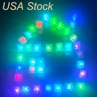 Lumières de nuit Multi couleurs mini décoration romantique lumineuse LED de glace artificielle Cube flash lumière de mariage décorations de fête de Noël USALight