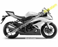 För Kawasaki ZX-6R 09 10 11 12 NINJA ZX6R ZX 6R 636 ZX636 2009-2012 Sport motorcykel karosseri Fairing vit svart (formsprutning)