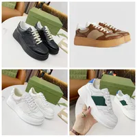 Designers Shoes 2021 Winter New Men Women White Trainer 4cm Thick Bottom Genuine Leather Luxury Casual Shoe Outdoor Sneakers Size EU35-EU46