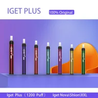 100% Orijinal Iget Artı Tek Kullanımlık Pod E-Sigara Cihazı Vape Kiti 1200 FFS 4.8ml Zaten Dolu Kalem